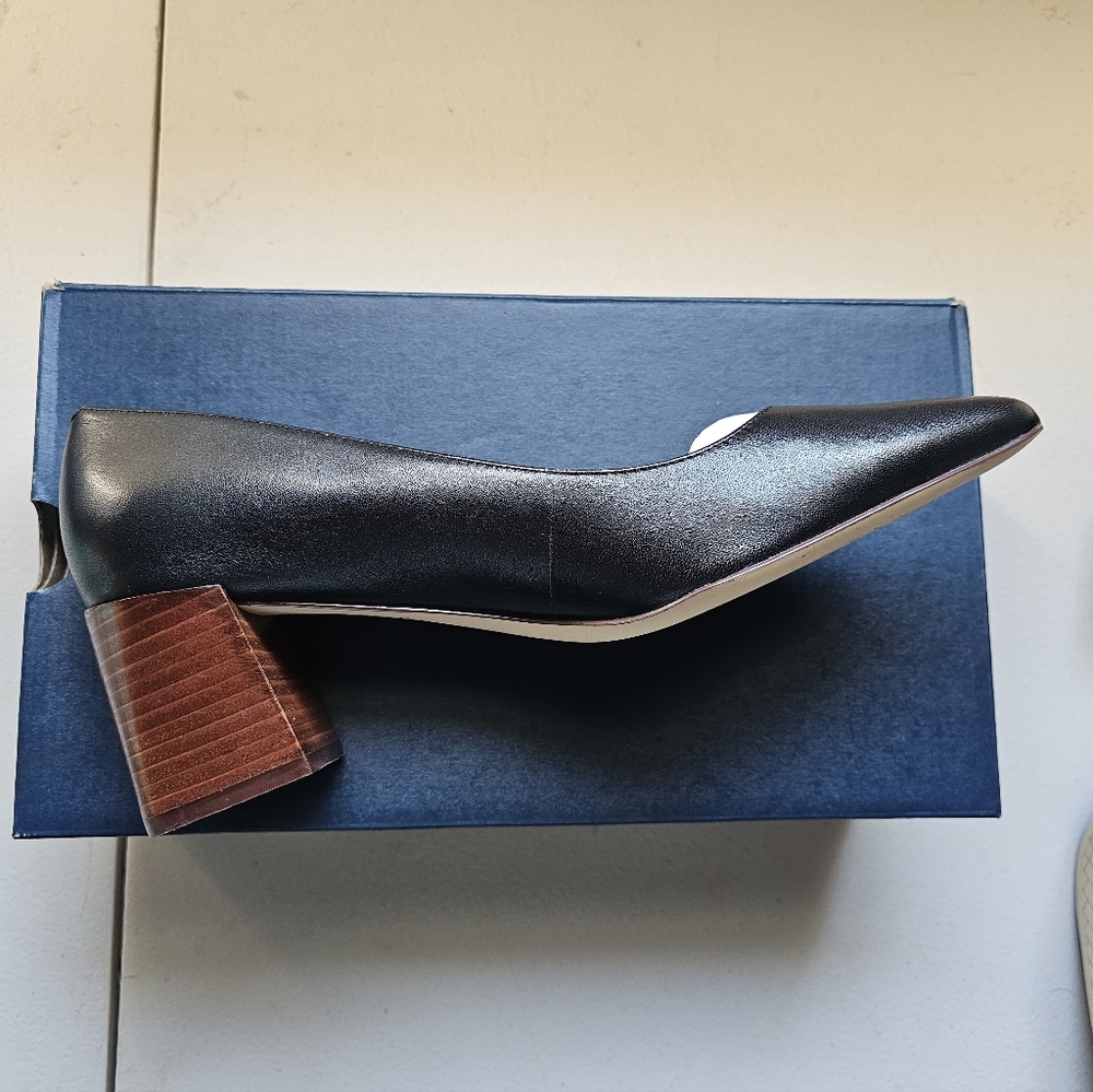 Cole Haan Black Leather Block Heels